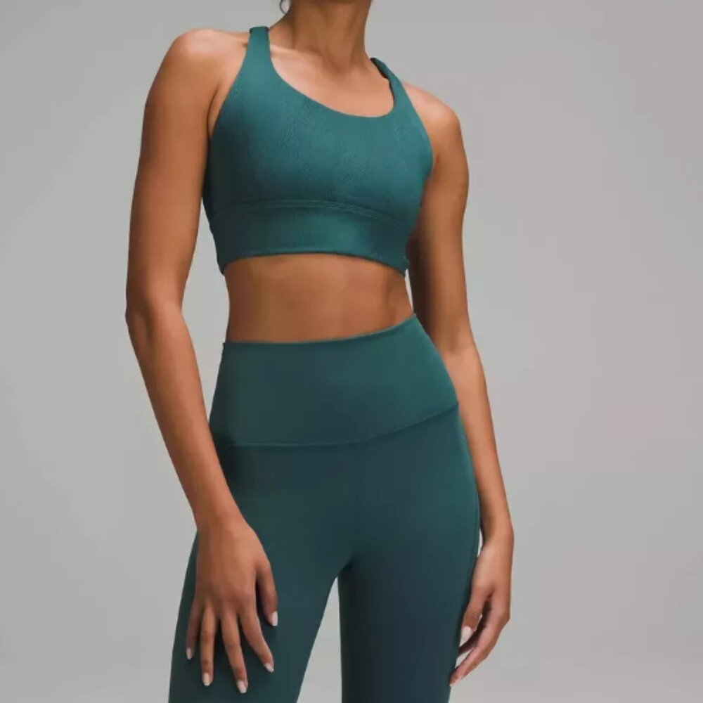 Storm Teal Lululemon Energy Bra Ribbed Size 4